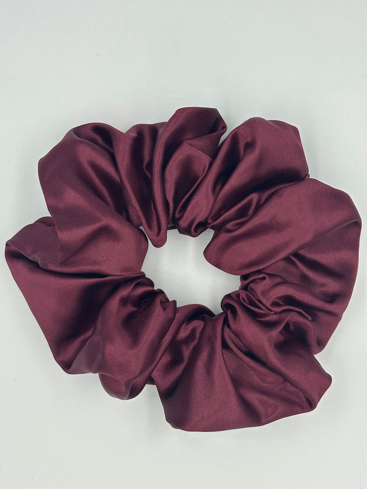 SILK SCRUNCHIE - LARGE SIZE - BURGUNDY