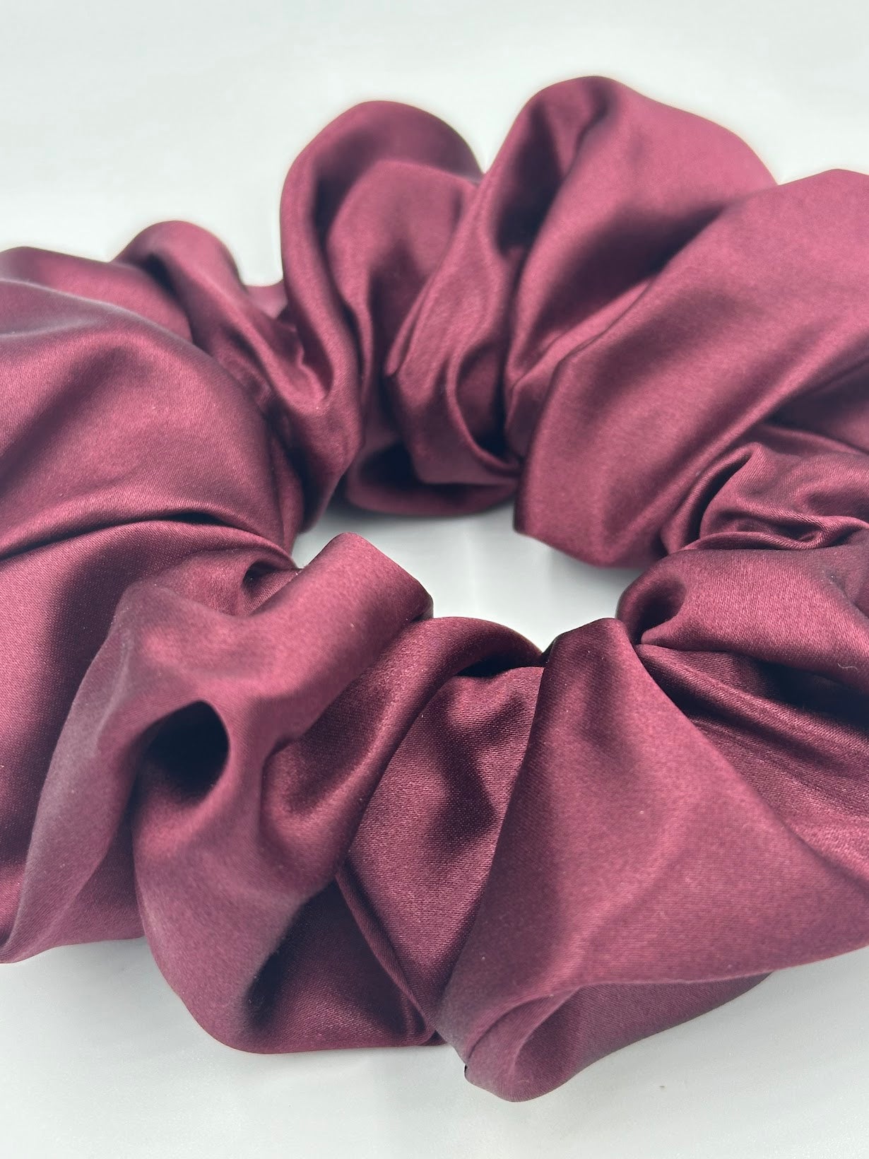 SILK SCRUNCHIE - LARGE SIZE - BURGUNDY