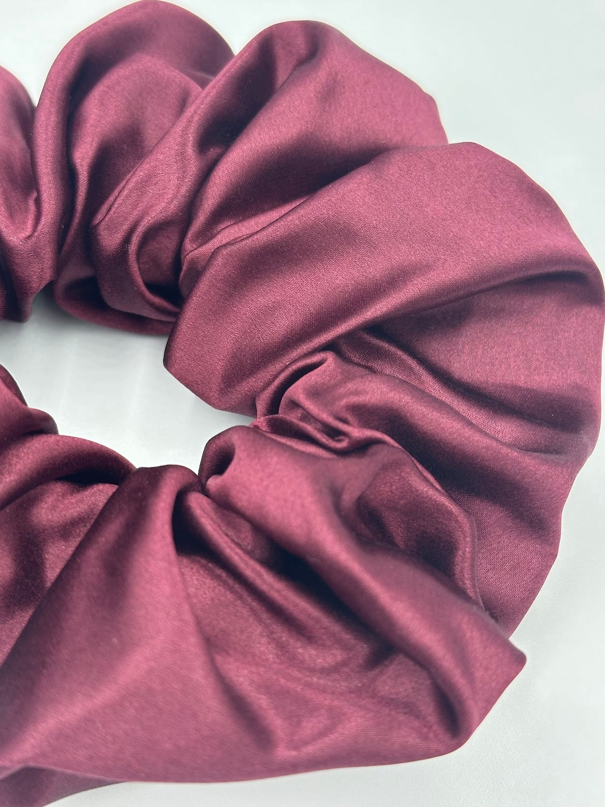 SILK SCRUNCHIE - LARGE SIZE - BURGUNDY