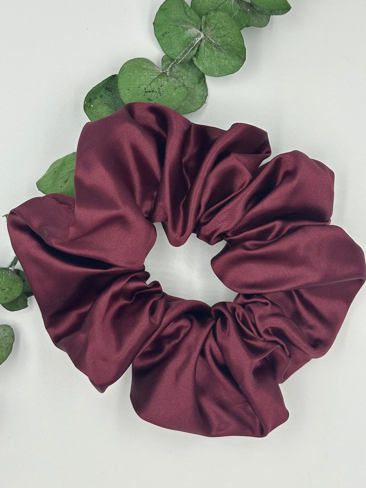 SILK SCRUNCHIE - LARGE SIZE - BURGUNDY