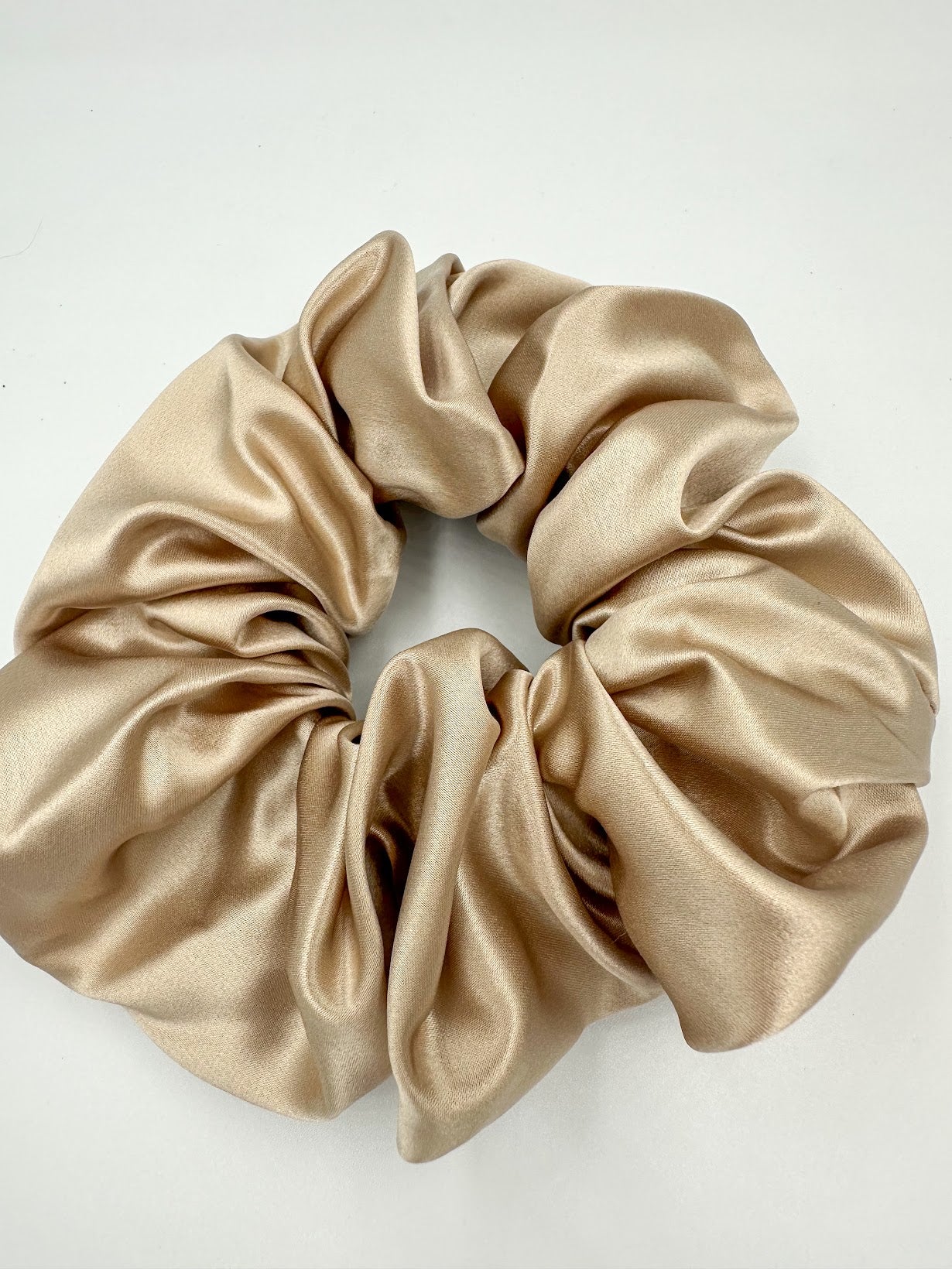 SILK SCRUNCH WRAP - LARGE SIZE - CARAMEL COLOR