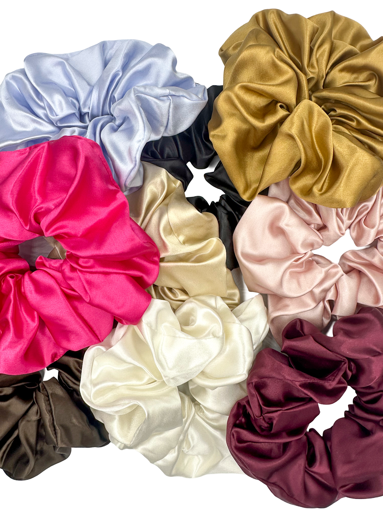 SILK SCRUNCHIE - LARGE SIZE - BURGUNDY