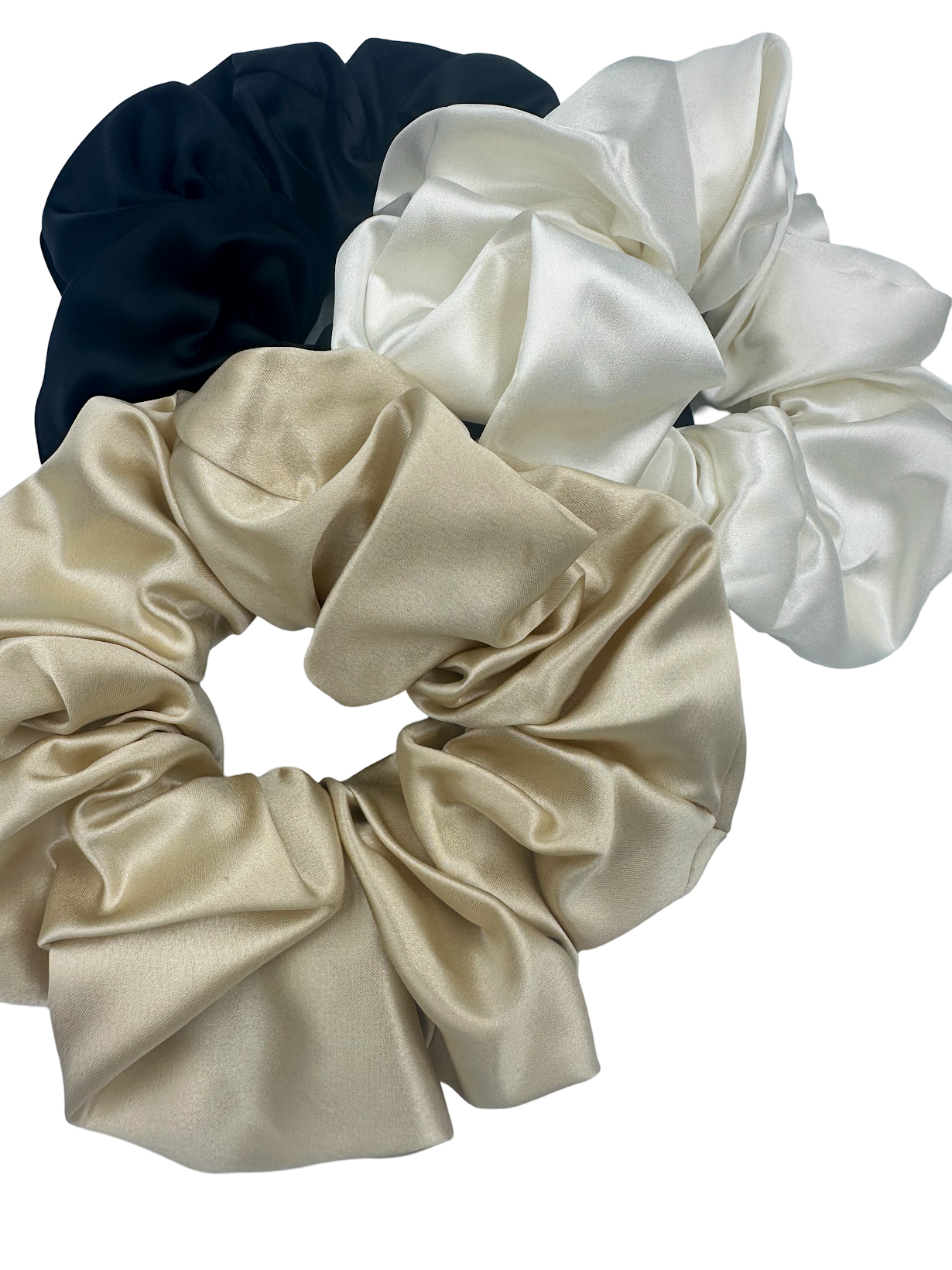 SILK SCRUNCHIE- LARGE SIZE - IVORY