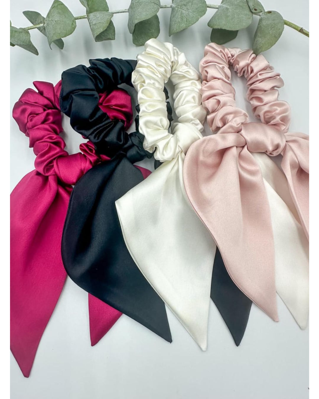 SILK BOW PONYAIL HOLDER - MARFIL COLOR
