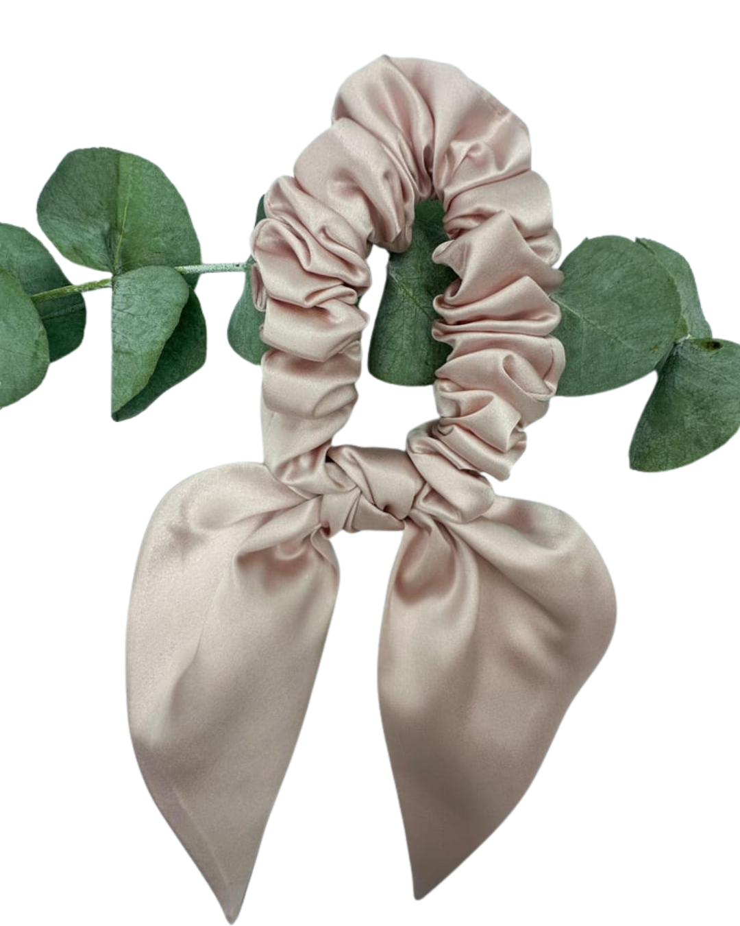SILK HAIR BOW PONY TAIL HOLDER- CHERRY BLOSSOM COLOR