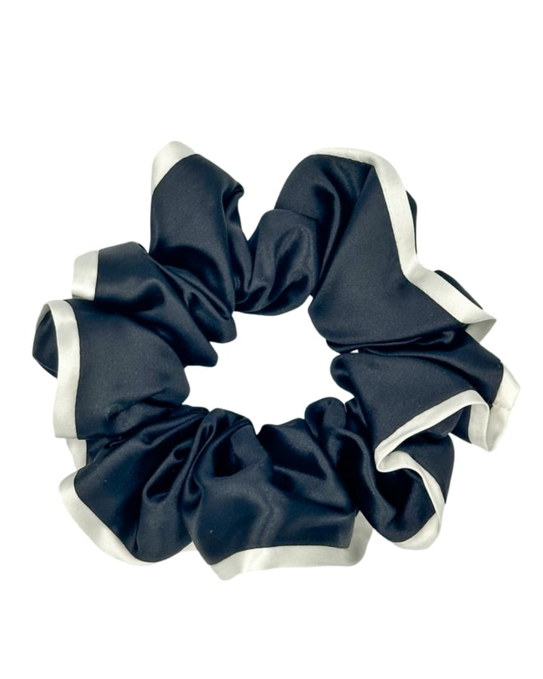 SILK SCRUNCHIE -BLACK & WHITE