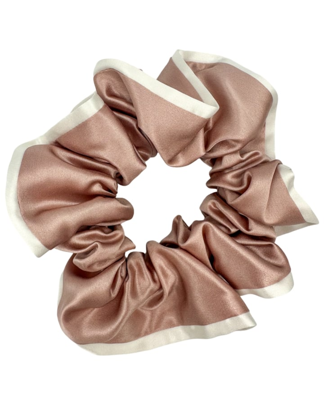 SILK SCRUNCHIE - PINK & WHITE