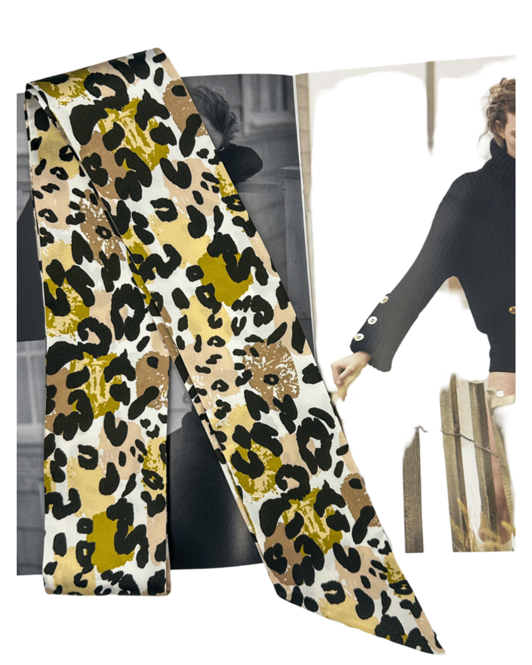 SILK HAIR RIBBON - LEOPARD PRINT