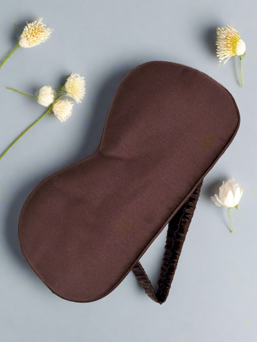 SLEEP MASK (100% MULBERRY SILK) - BROWN