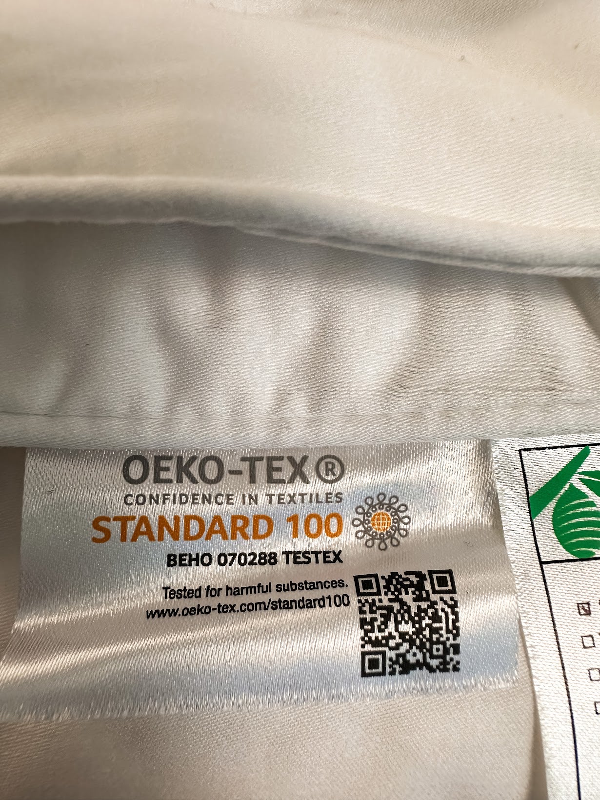 Certificación internacional OEKO-TEX Standard 100 certificada - sin productos químicos.