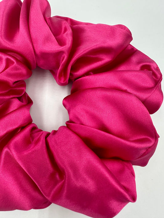 SILK SCRUNCHIE - LARGE SIZE - FUCHSIA 