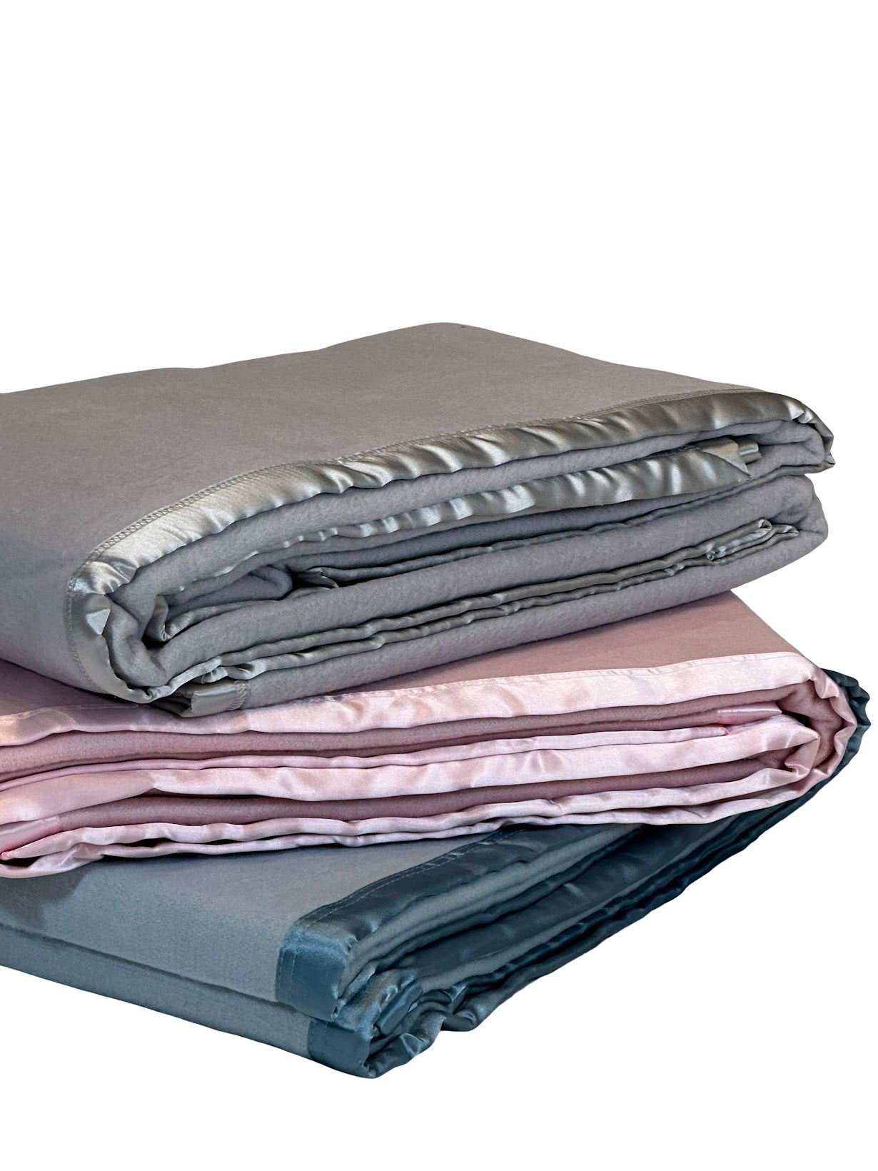 MANTA DE SEDA (100 % SEDA MORERA CON EL BORDE DE CHARMEUSE) COLOR GRIS