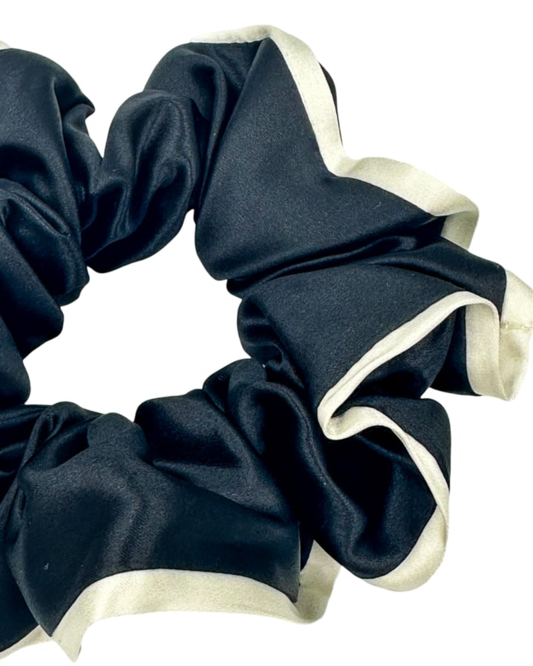SILK SCRUNCHIE -BLACK & WHITE