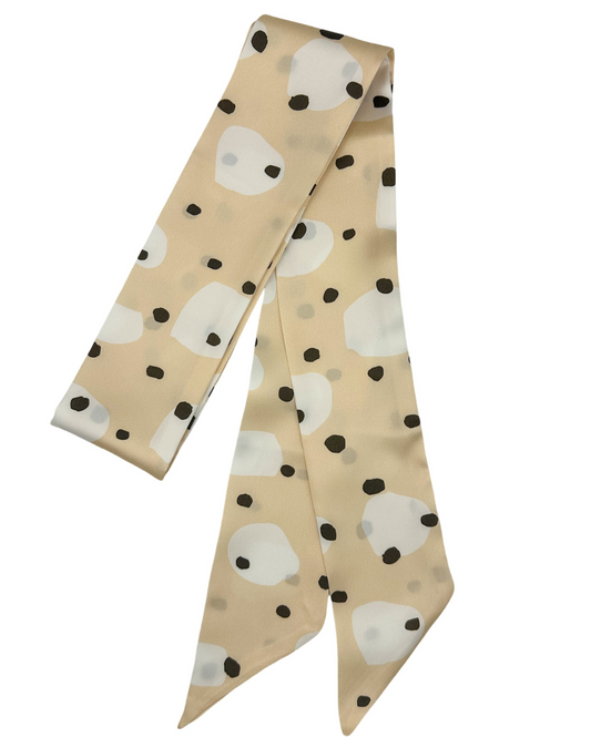 SILK HAIR RIBBON -  POLKA DOTS