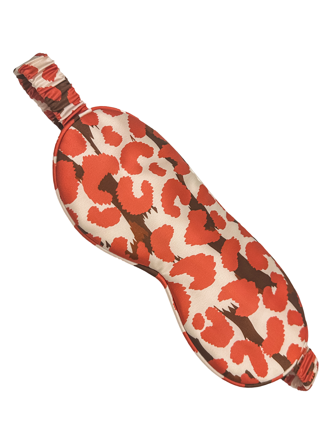 Antifaz de seda para dormir con estampado leopardo rojo
